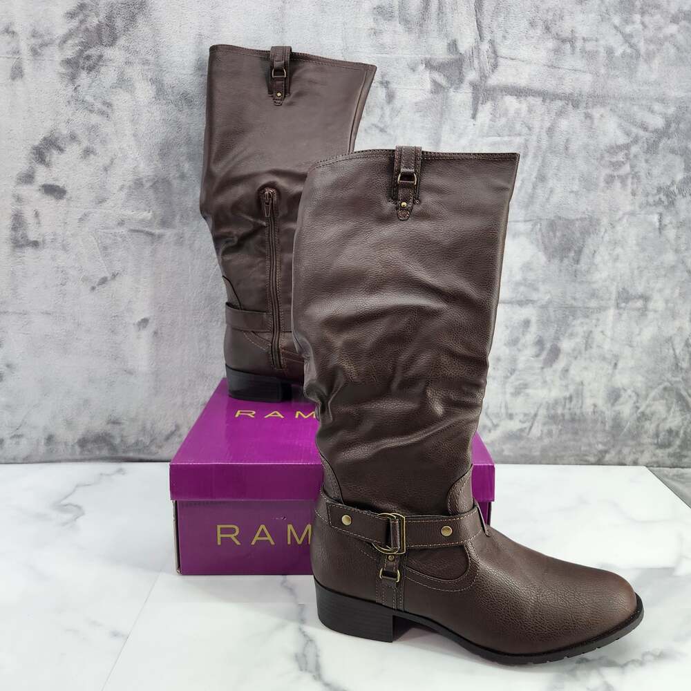 Rampage Mid Brown Boots Iliya size 10M - side zip up Style: M15557